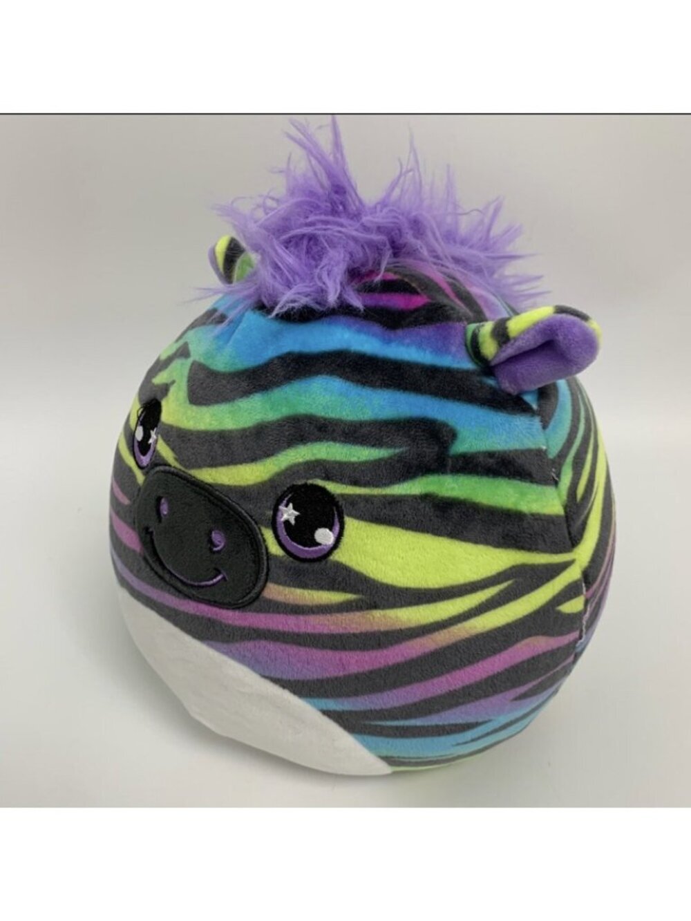 Squishmallows Zebra  Stuffed Animal Rainbow Striped Plush Kelly Toy